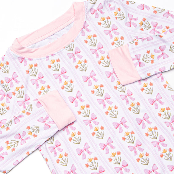 Bedtime Bouquets Bamboo Pajama Set, Pink