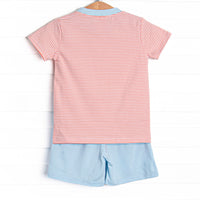 Evan Short Set, Blue and Orange Stripe