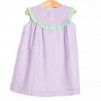 Subtle Seersucker Dress, Purple