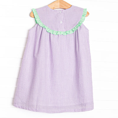 Subtle Seersucker Dress, Purple