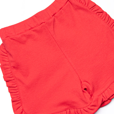 Sweetest Pick Applique Ruffle Short Set, Pink Stripe