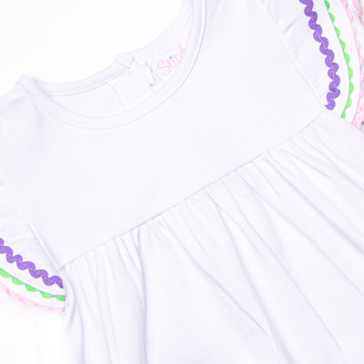 Color Craze Applique Dress, White