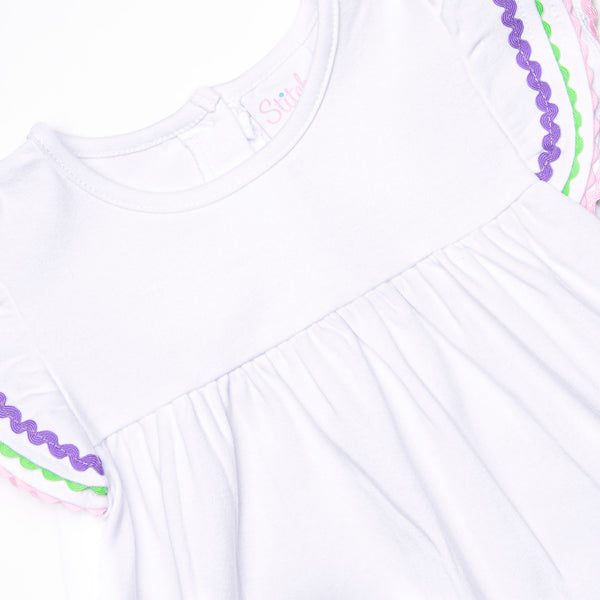 Color Craze Applique Dress, White