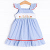 Barn Buddies Smocked Ruffle Dress, Blue