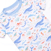 Deep Blue Discovery Bamboo Pajama Short Set, Blue