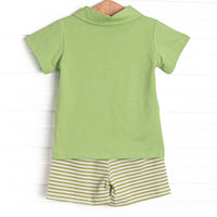 Levi Short Set, Pear Green Stripe