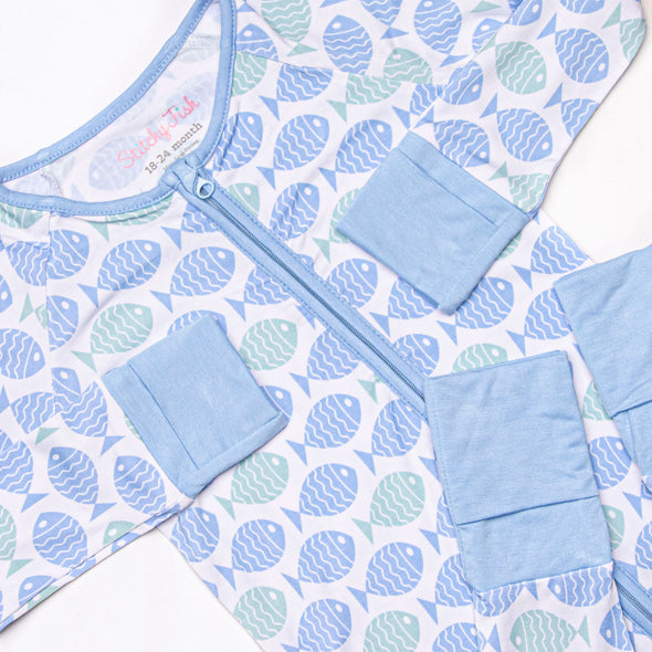 With the Tide Bamboo Zippy Pajama, Blue