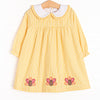 Feathered Friends Applique Dress, Yellow