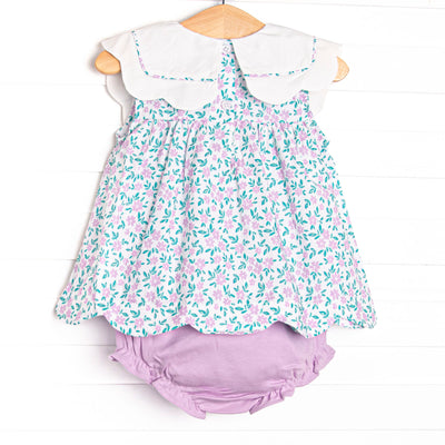 Farmer Market Florals Diaper Set, Purple