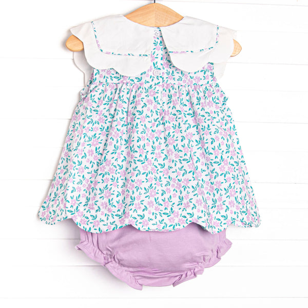 Farmer Market Florals Diaper Set, Purple