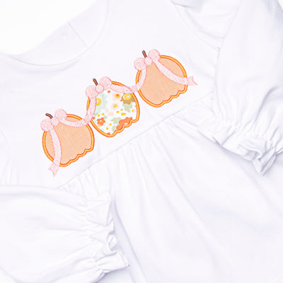 Pumpkin Spice Applique Ruffle Pant Set, Orange