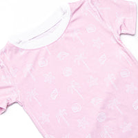White Sands Bamboo Pajama Short Set, Pink