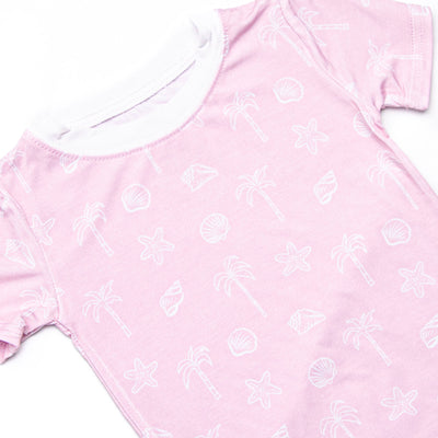 White Sands Bamboo Pajama Short Set, Pink