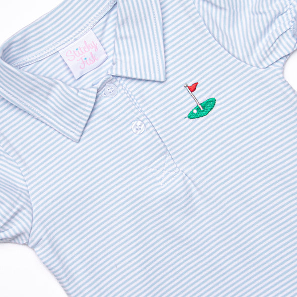 Daddy's Caddy Embroidered Dress, Blue
