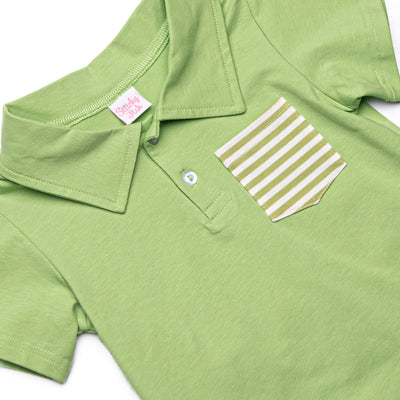 Levi Short Set, Pear Green Stripe