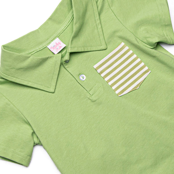 Levi Short Set, Pear Green Stripe