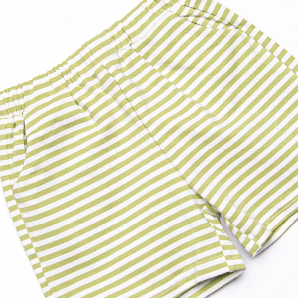 Levi Short Set, Pear Green Stripe
