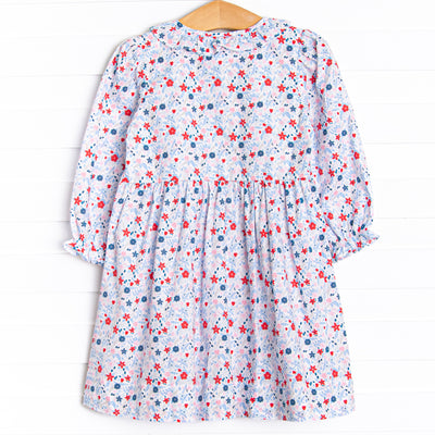 Posh Poppy Smocked Dress, Blue
