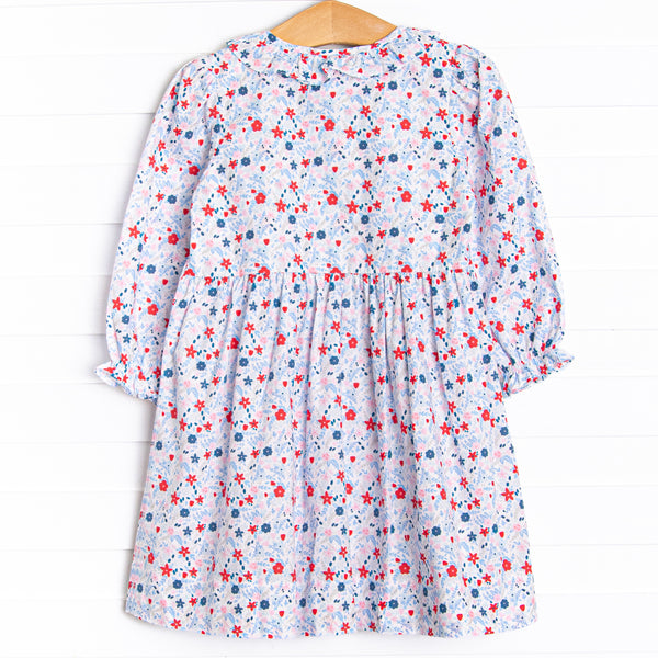 Posh Poppy Smocked Dress, Blue