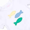 School of Fish Applique Short Set, Blue
