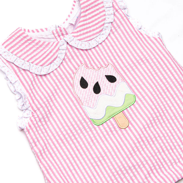 Sorbet Slice Applique Diaper Set, Pink