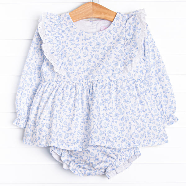 Blue Willow Diaper Set, Blue