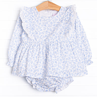 Blue Willow Diaper Set, Blue