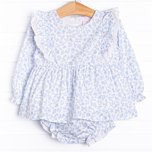 Blue Willow Diaper Set, Blue