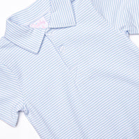 Levi Short Romper, Light Blue Stripe