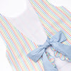 Rainbow Waves Ruffle Short Set, Blue