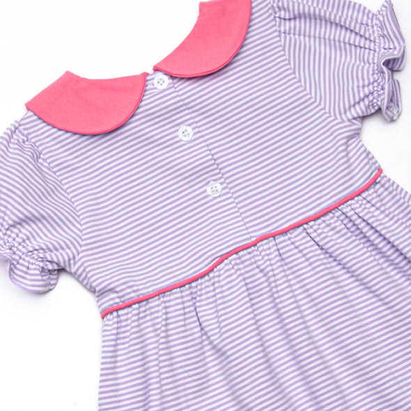 Erin Pocket Dress, Pink and Purple Stripe
