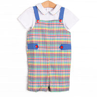 Back to School Plaid Shortall, Blue