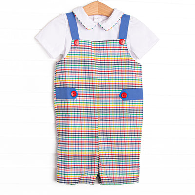 Back to School Plaid Shortall, Blue