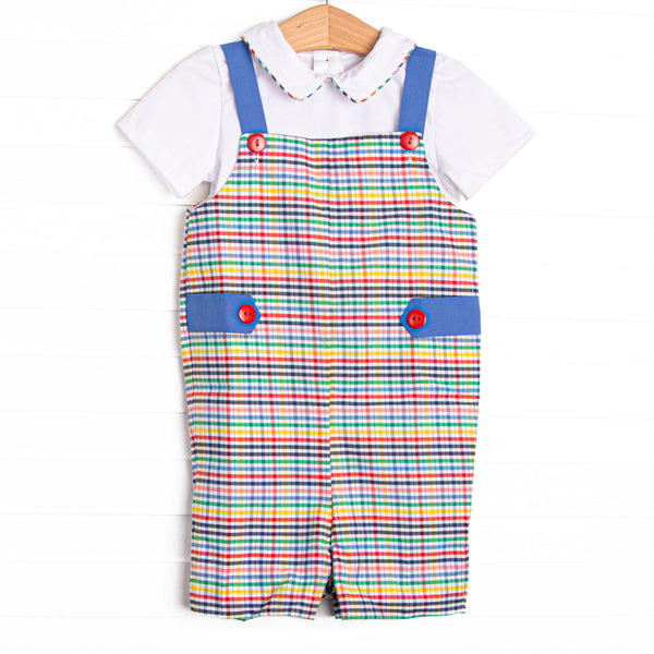 Back to School Plaid Shortall, Blue