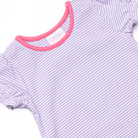 Poppy Ruffle Short Set, Pink and Purple Stripe
