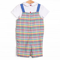 Back to School Plaid Shortall, Blue