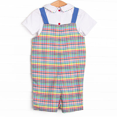 Back to School Plaid Shortall, Blue