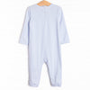 Rexy Reptile Applique Romper, Blue Stripe