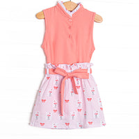 Flirty Flamingo Skirt Set, Pink