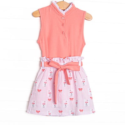 Flirty Flamingo Skirt Set, Pink