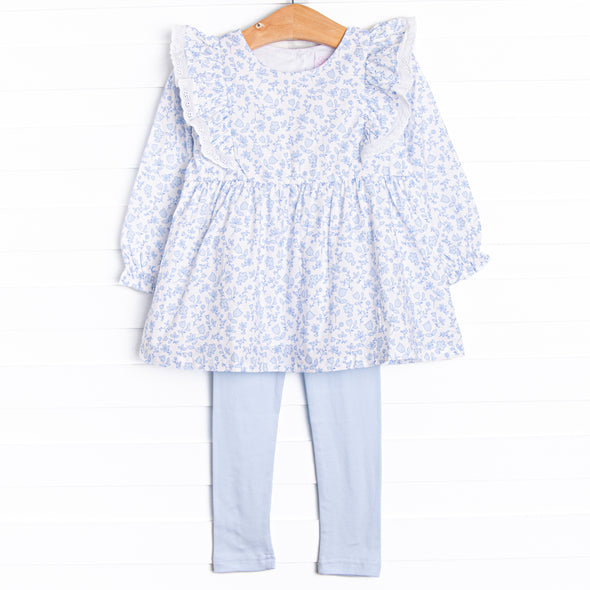 Blue Willow Legging Set, Blue