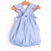 Barn Buddies Smocked Ruffle Bubble, Blue