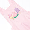 Peace, Love, and Popsicles Ruffle Applique Sunsuit, Pink