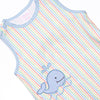 Rainbow Waves Applique Bubble, Blue