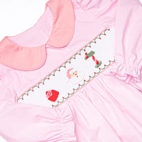 Letters to Santa Smocked Bubble, Pink
