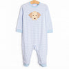 Perfect Pal Applique Romper, Blue Stripe