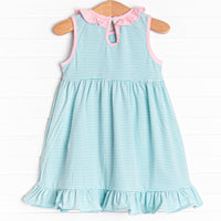Ribbons and Bows Applique Sleeveless Dress, Mint