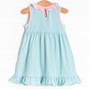 Ribbons and Bows Applique Sleeveless Dress, Mint