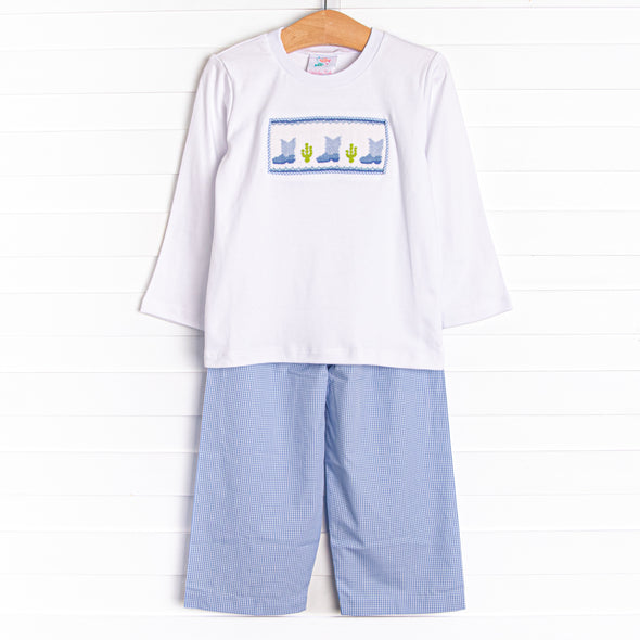 Made for Walkin' Smocked Pant Set, Blue