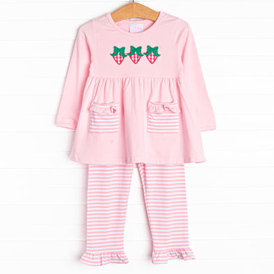 The Berry Best Applique Ruffle Pant Set, Pink